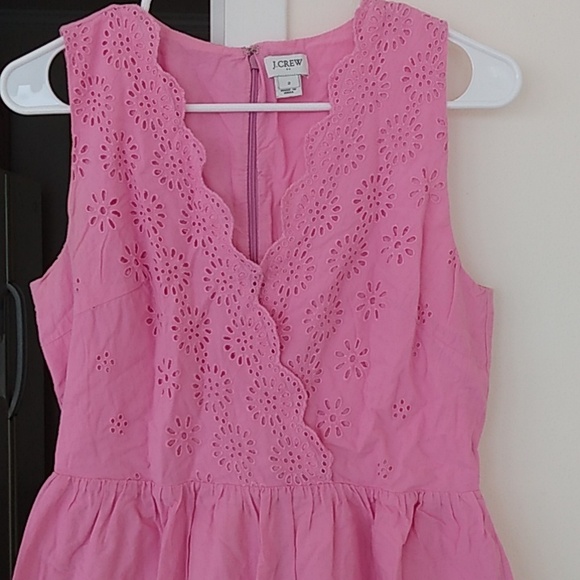 🌻J Crew washed pink eyelet dress Sz 2 - Picture 3 of 16